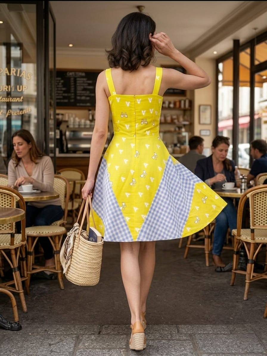 V&M Vogue Alphabet Statement Dress – Vintage Lemon Yellow