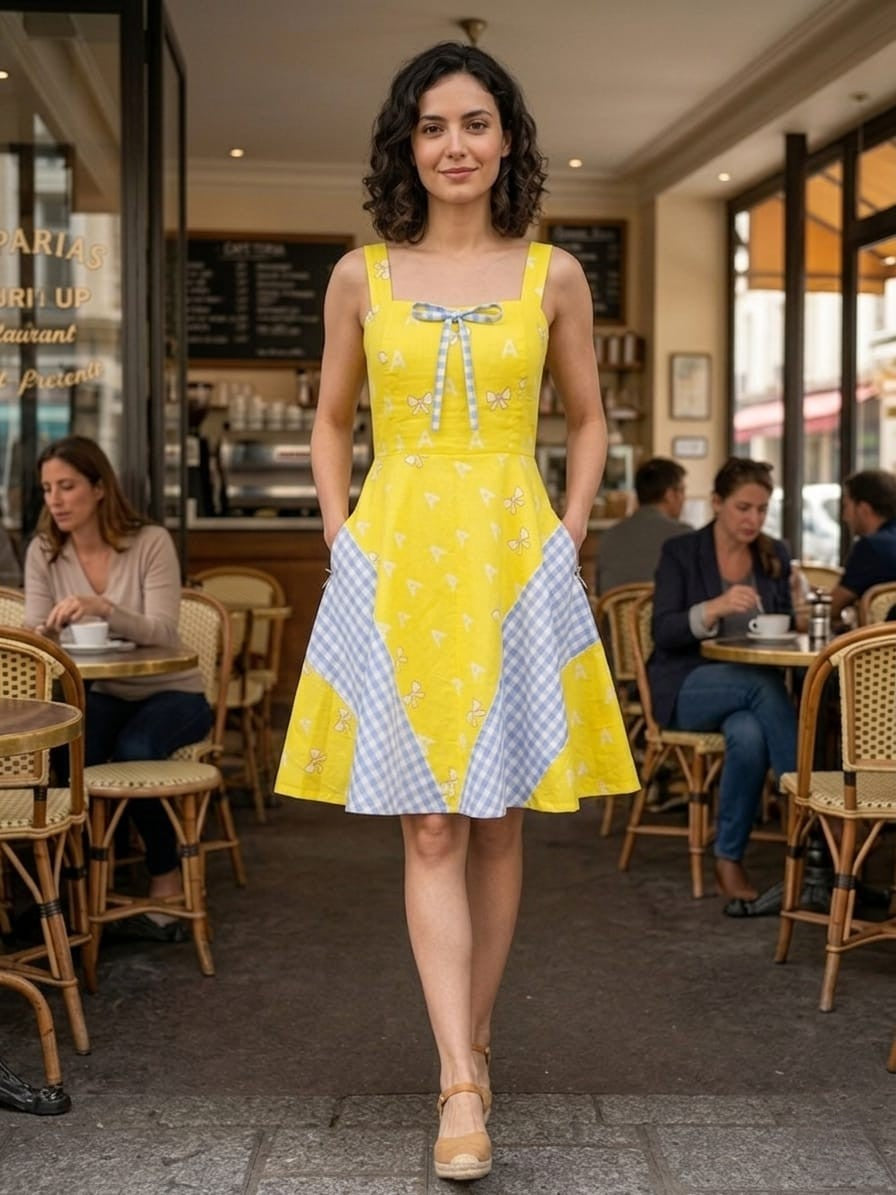 V&M Vogue Alphabet Statement Dress – Vintage Lemon Yellow